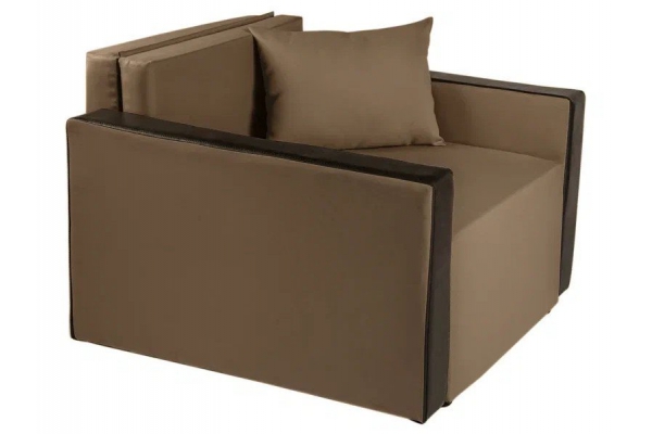 Кресло-кровать Милена с подлокотниками рогожка brown