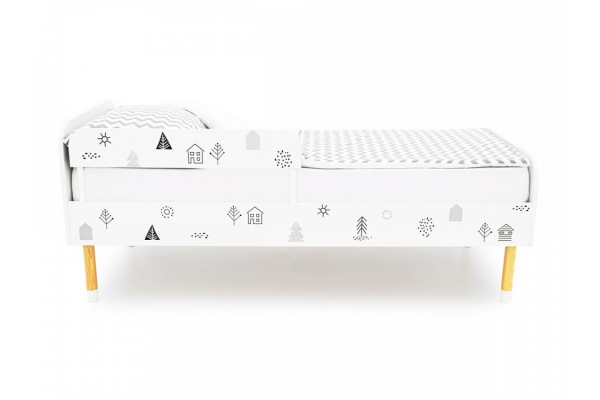 Кровать Stumpa Классика с бортиком рисунок Домики