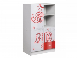 Шкаф комбинированный Вега Алфавит Красный