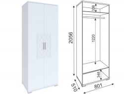 Шкаф двухдверный Модуль 01 Тиффани