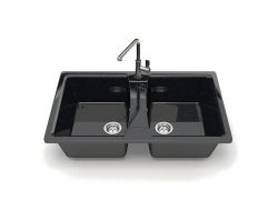 Мойка прямоугольная Голди 2 чаши Z26Q4 черная