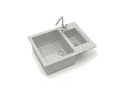 Мойка прямоугольная 1,5чаши Санди Z19Q10 светло-серый