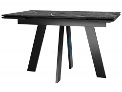 Стол SKM 120 керамика черный мрамор/подстолье черное
