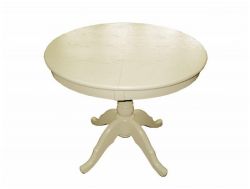 Стол круглый шпон раздвижной слоновая кость