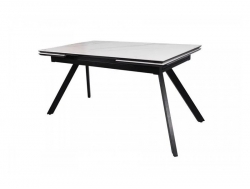 Стол раздвижной Атлант 1600 мрамор белый/черный муар