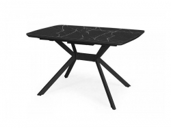 Стол раздвижной Олимп 1140 мм мрамор черный/черный муар